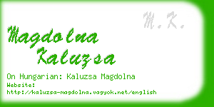 magdolna kaluzsa business card